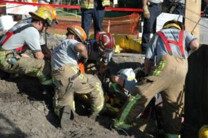 Trench Collapse Rescue by Fire Department